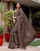 Multicoloured Cotton Printed Saree