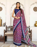 Rani Pink Cotton Printed Saree