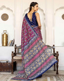 Rani Pink Cotton Printed Saree