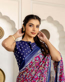 Rani Pink Cotton Printed Saree