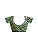 Green Cotton Printed Saree