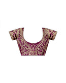 Wine Shimmer Chiffon Lace Saree