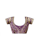 Purple Shimmer Chiffon Lace Saree