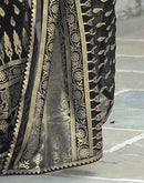 Black Georgette Foil Printed Saree