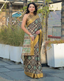 Mauve Silk Woven Printed Saree