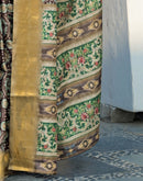 Mauve Silk Woven Printed Saree