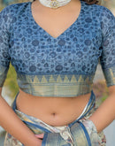 Beige Silk Woven Printed Saree