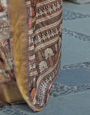 Brown Silk Woven Printed Saree