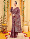 Maroon Silk Woven Patola Saree