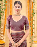 Maroon Silk Woven Patola Saree