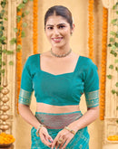 Teal Green Silk Woven Patola Saree