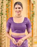 Purple Silk Woven Banarasi Saree
