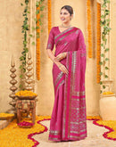 Pink Silk Woven Banarasi Saree