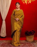 Mustard Yellow Silk Woven Banarasi Saree