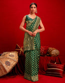 Dark Green Silk Woven Banarasi Saree