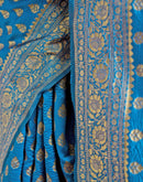 Sky Blue Silk Woven Banarasi Saree