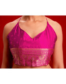 Dark Pink Silk Woven Banarasi Saree