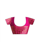 Dark Pink Silk Woven Banarasi Saree