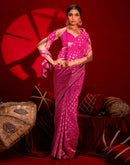 Dark Pink Silk Woven Banarasi Saree