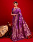 Purple Silk Woven Banarasi Saree