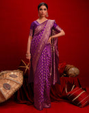 Purple Silk Woven Banarasi Saree