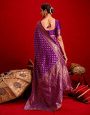 Purple Silk Woven Banarasi Saree