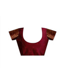 Maroon Silk Woven Banarasi Saree