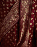 Maroon Silk Woven Banarasi Saree