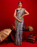 Light Purple Chanderi Cotton Woven Banarasi Saree