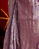 Magenta Chanderi Cotton Woven Banarasi Saree
