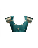 Dusty Blue Chanderi Cotton Woven Banarasi Saree