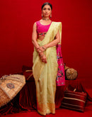 Pista Green Silk Woven Paithani Saree