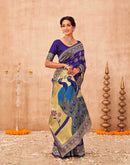 Purple Silk Woven Banarasi Saree