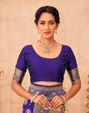 Purple Silk Woven Banarasi Saree