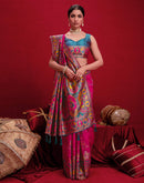 Rani Pink Silk Woven Paithani Saree