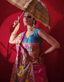 Rani Pink Silk Woven Paithani Saree