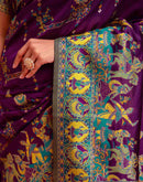 Dark Purple Silk Woven Paithani Saree