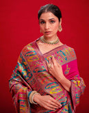 Rani Pink Silk Woven Paithani Saree