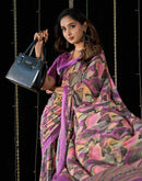 Light Purple Georgette Printed Saree