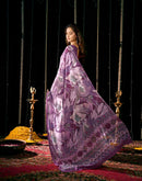 Dusty Mauve Georgette Printed Saree