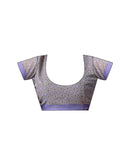Lavender Georgette Printed Saree