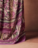 Dusty Rose Pink Georgette Printed Saree