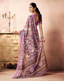 Mauve Georgette Printed Saree