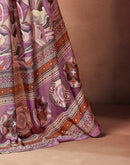 Mauve Georgette Printed Saree