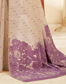 Beige Cotton Woven Printed Saree