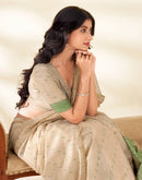Beige Cotton Woven Printed Saree