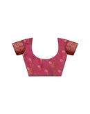 Dark Pink Tissue Linen Woven Saree