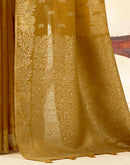 Mustard Yellow Tissue Linen Woven Saree