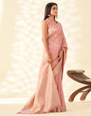 Light Pink Tissue Linen Woven Saree