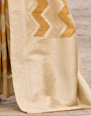 Mustard Yellow Cotton Linen Woven Saree